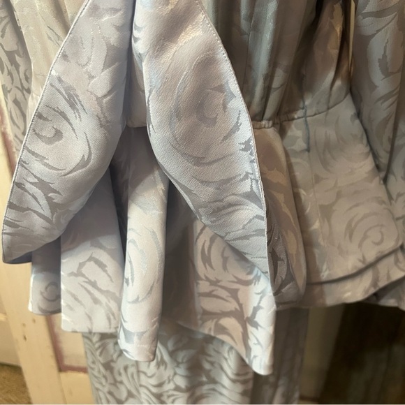 Vintage Francesca of Damon for Starington Silk Skirt Set Hong Kong Blue 90s - Picture 13 of 15